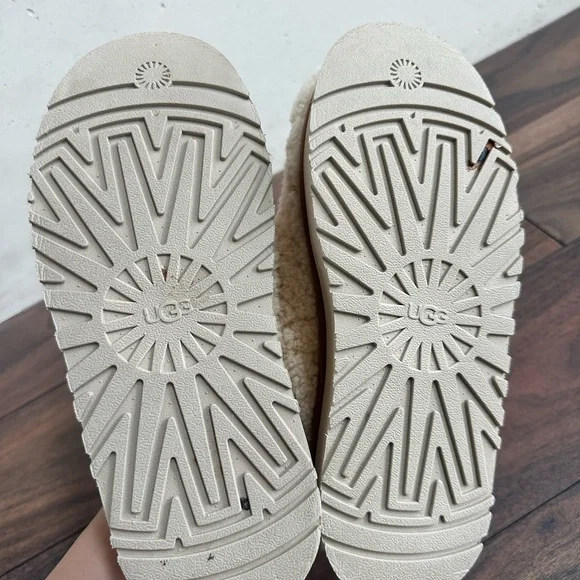 UGG WOMEN TAZZ UGG BRAID NATURAL SUEDE PLATFORM SHOES US 6-6.5 - Picture 4 of 14